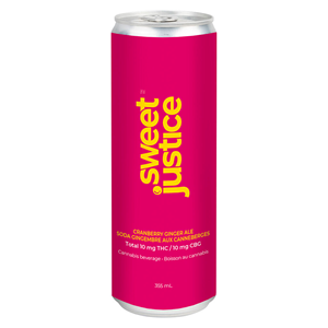 Sweet Justice - Cranberry Ginger Ale 10 THC + 10 CBG - Hybrid - 355ml